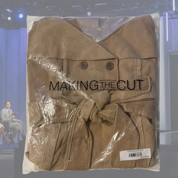 NWT - MAKING THE CUT - Deconstructed Strapless Corduroy Dress - Stone/Khaki - S - Picture 4 of 4